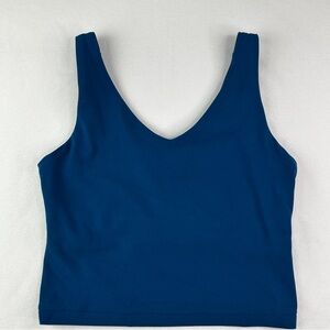 Athleta Transcend V-neck Crop Sports Bra Dark Lapis Blue